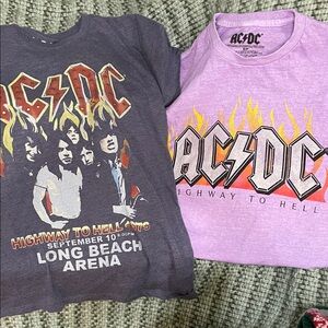 AC/DC  Two Small Unisex - Purple & Grey  New w/o tags and tag less